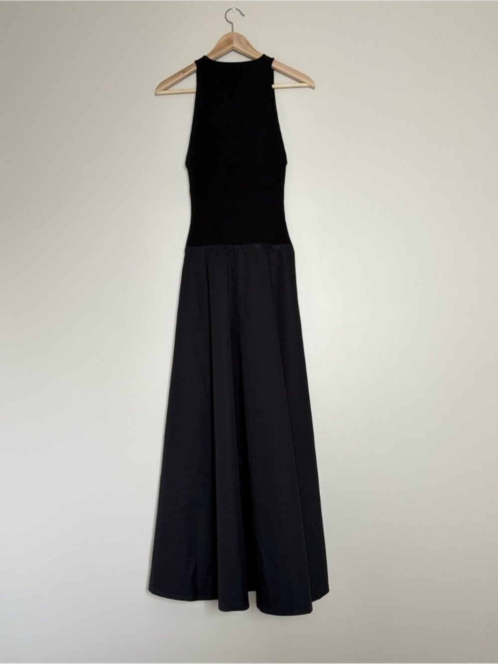 St. Agni Knit Bodice Asymm Dress Poplin Cotton - Black | US XS - Picture 8 of 13